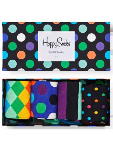 Happy socks confezione regalo black week big dot taglia 40/46