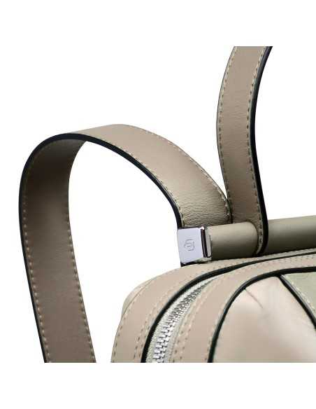 Piquadro zaino in pelle e tessuto