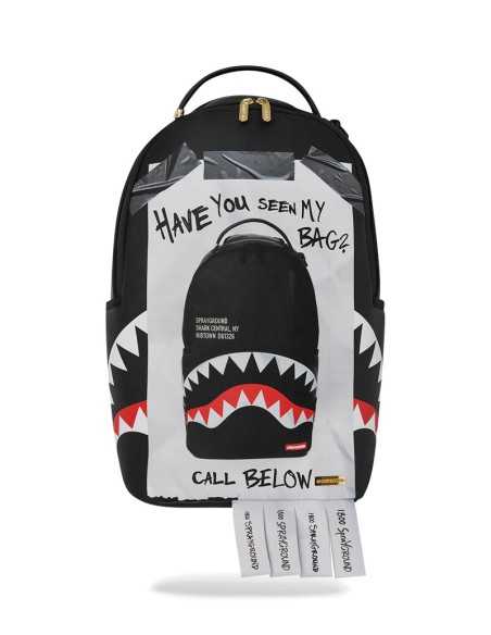 ZAINO SPRAYGROUND MISSING BAG FLYER ON BAG WITH REAL CUT STRIPS