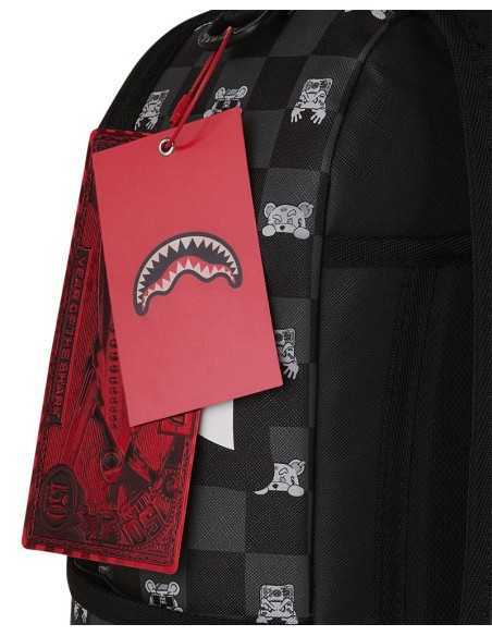 ZAINO SPRAYGROUND GRAY PEEKING CHARACTER CHECK