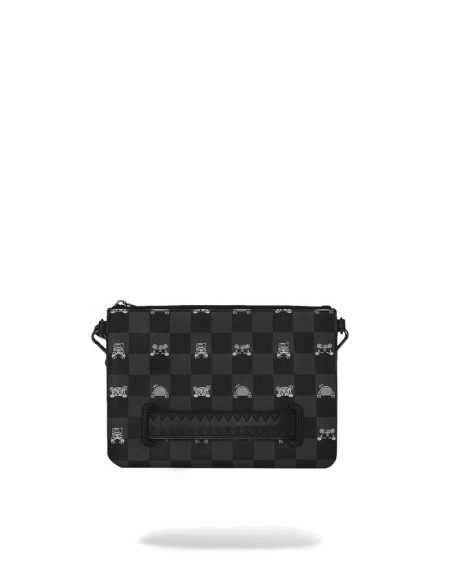 Sprayground pochette Gray Peeking Character Check Crossover