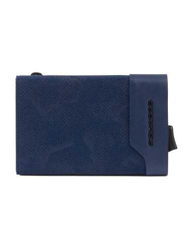 Piquadro compact wallet with sliding system and coin pocket